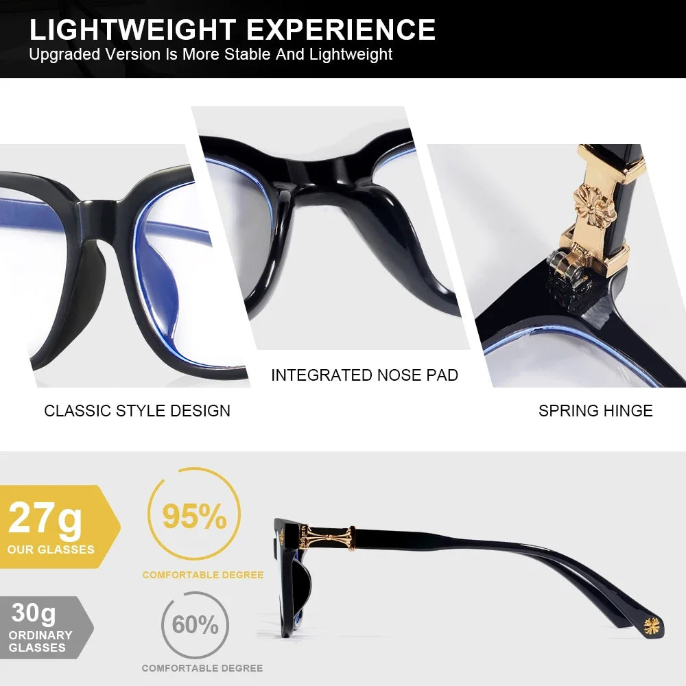 Anti Blue Light Glasses For Men And Women Black & Transparent Frame
